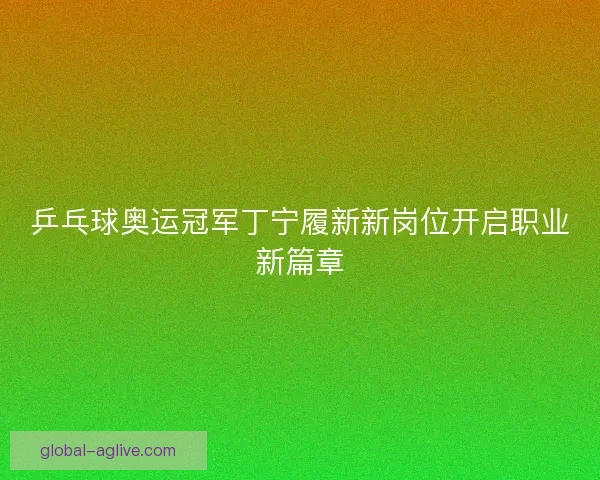 乒乓球奥运冠军丁宁履新新岗位开启职业新篇章