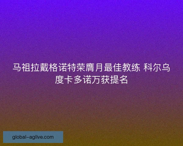 马祖拉戴格诺特荣膺月最佳教练 科尔乌度卡多诺万获提名