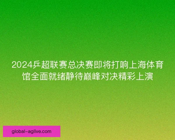 2024乒超联赛总决赛即将打响上海体育馆全面就绪静待巅峰对决精彩上演 2024乒超联赛总决赛即将打响上海体育馆全面就绪静待巅峰对决精彩上演